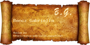 Bencz Gabriella névjegykártya